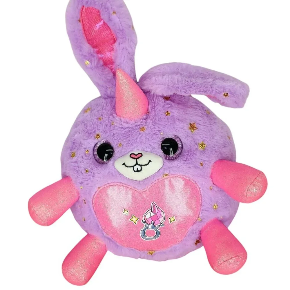 ZURU Plush Bunny Rabbit Rainbocorn Sweet Shake Surprise Stuffed Purple Pink